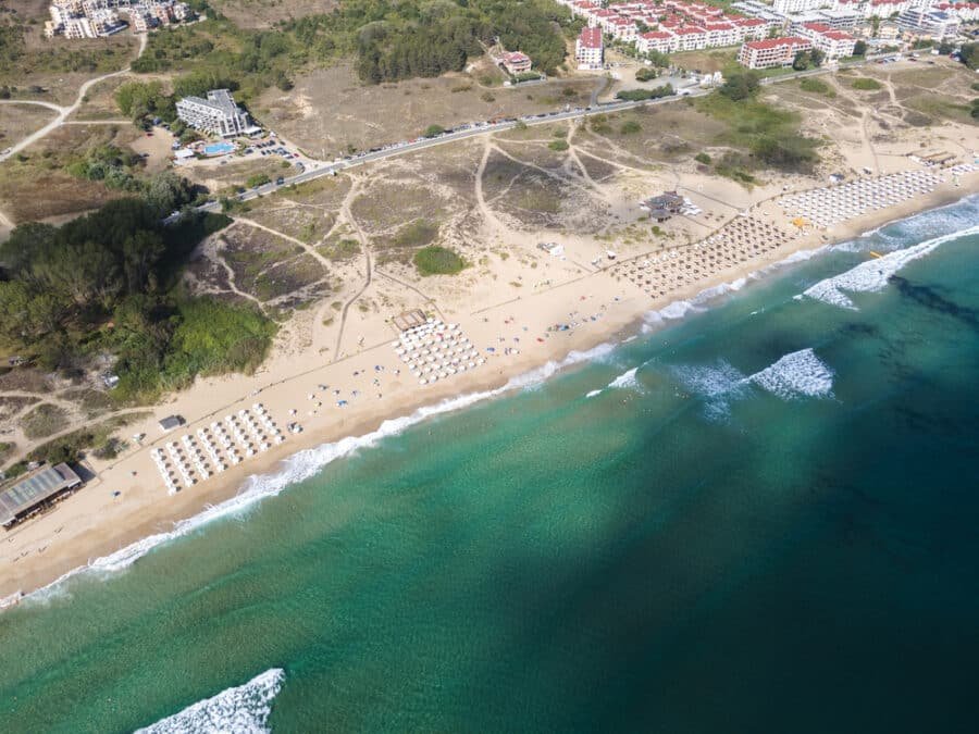 Aerial view of Smokinya Beach near Sozopol, Burgas Region