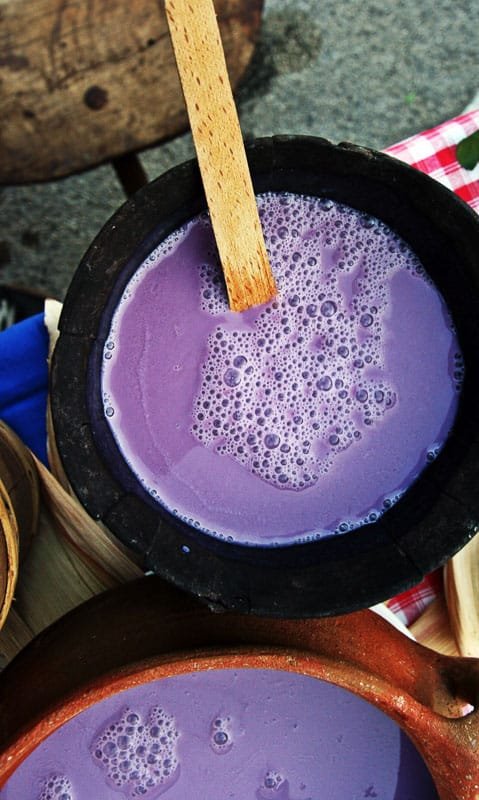 A wooden spoon resting in a pot of Bikla - weird Croatian drink.