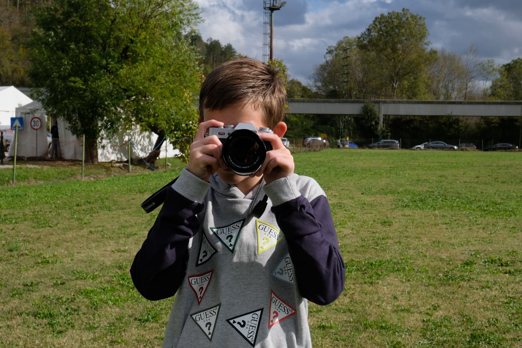 Vladimir in Istria taking a picture with a camera.