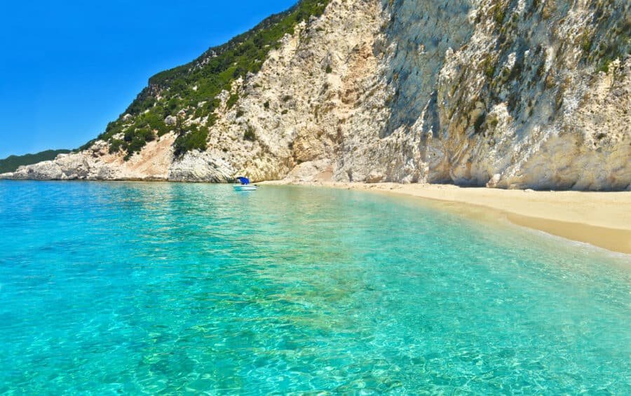 Ithaca beach landscape Greece