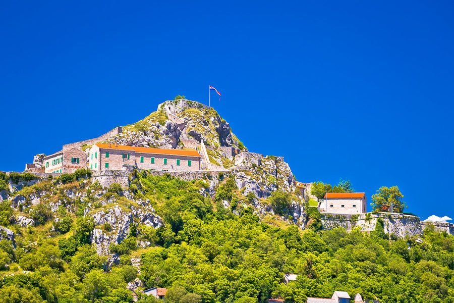 Old town Knin on rock peak