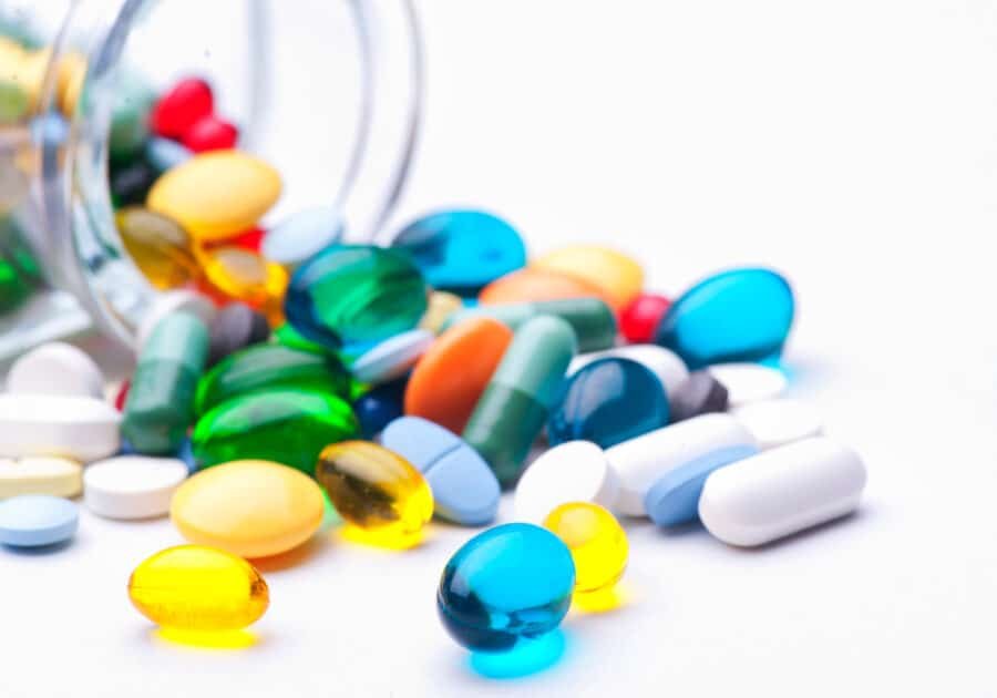 Colorful tablets with capsules