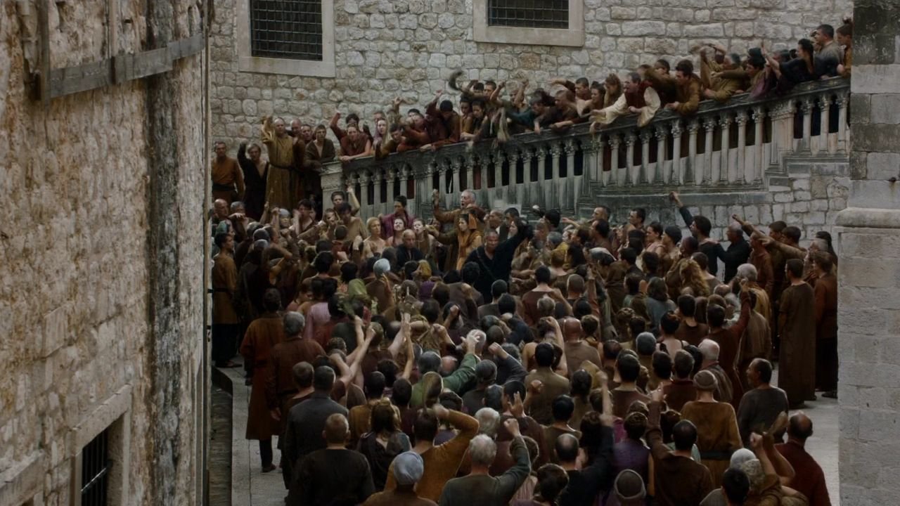 S5 E10 Cersei Walk of Shame in St. Dominic Street, Dubrovnik, Croatia