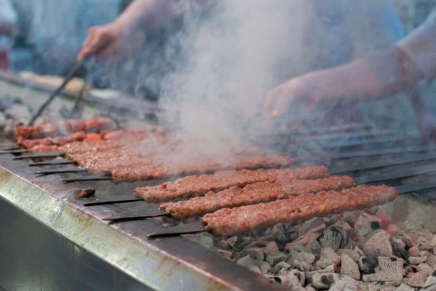 Traditional Turkish Adana Kebab or Kebap