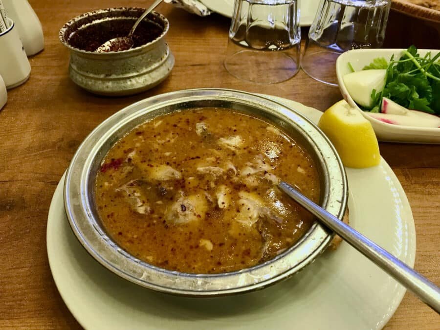 Turkish Food - Traditional Turkish Soup Kelle Paca also called Beyran